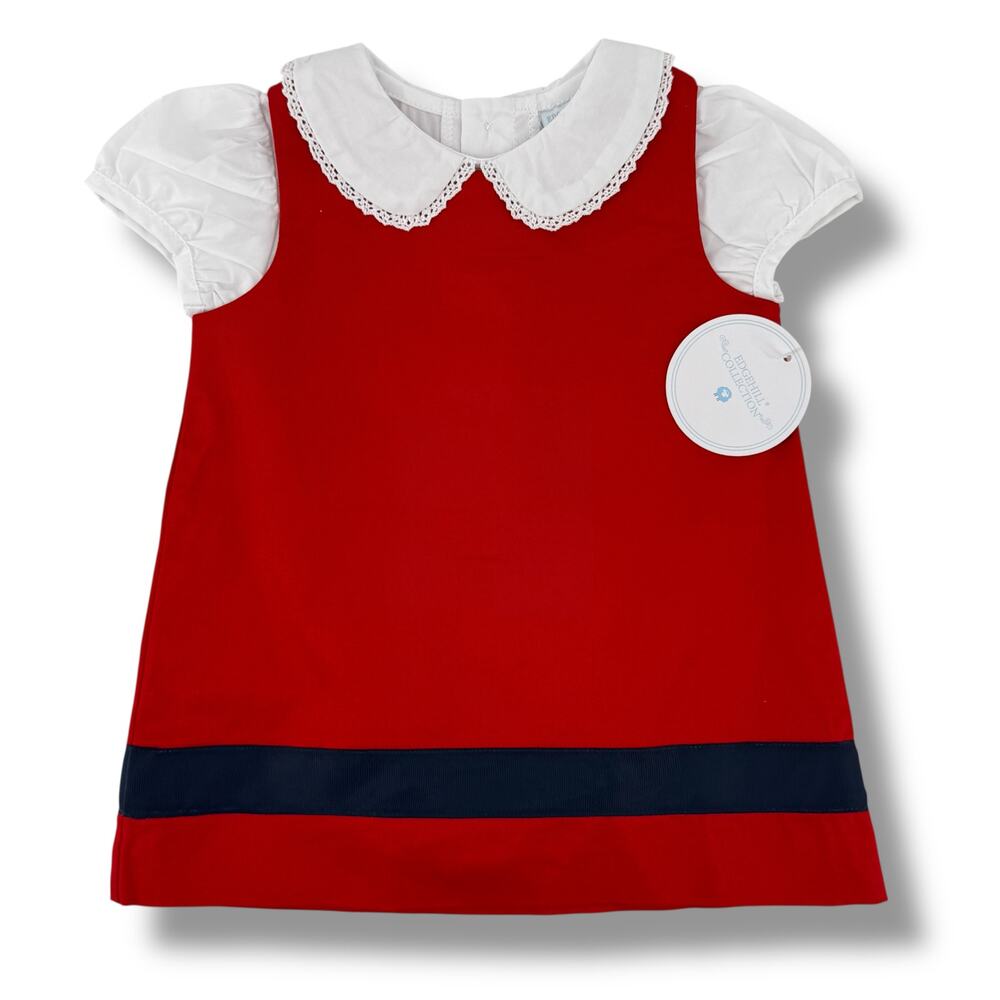 Edgehill Collection Peter Pan Short Sleeve Shift Dress Baby Girls Sz 12 Mos